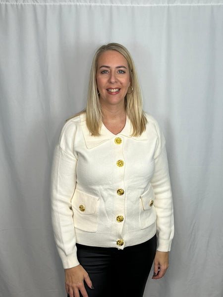 ‘Karla’ Gold Button Cardigan