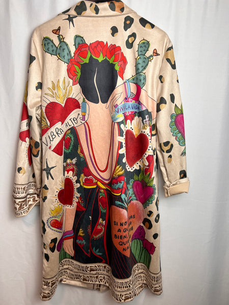 ‘Catalina’ Printed Suede Feel Jacket