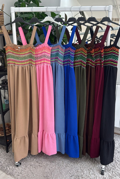 ‘Paula’ Aztec Stitch Maxi Dress