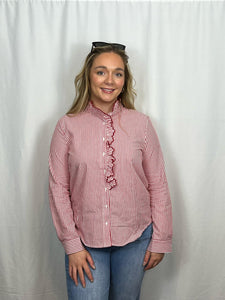 ‘Carmen’ Striped Ruffle Shirt