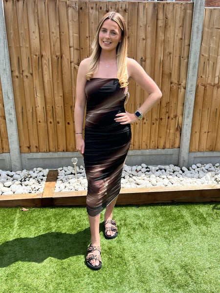 ‘Haven’ Mesh Bardot Dress