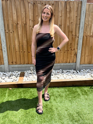 ‘Haven’ Mesh Bardot Dress