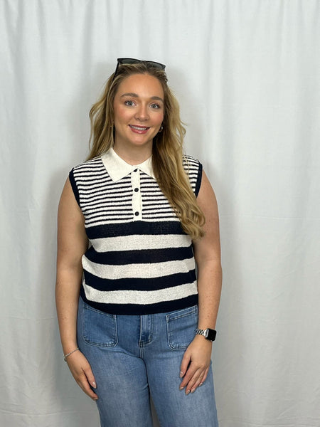 ‘Paige’ Striped Sleeveless Top