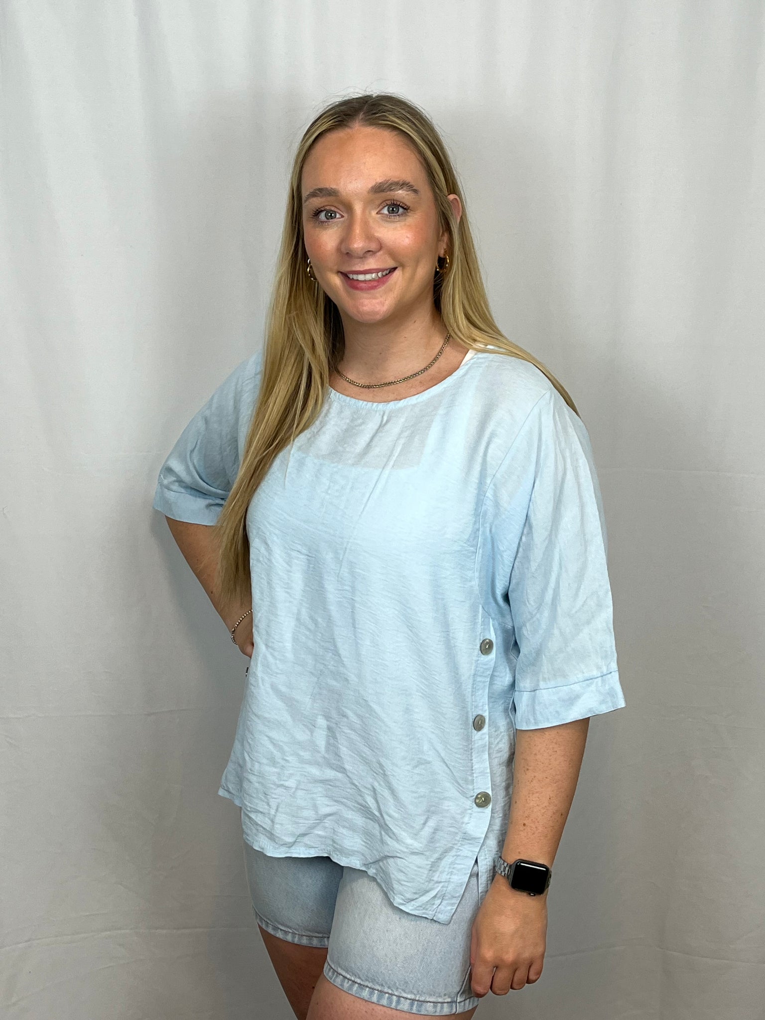‘Fiona’ Side Button Detail Top