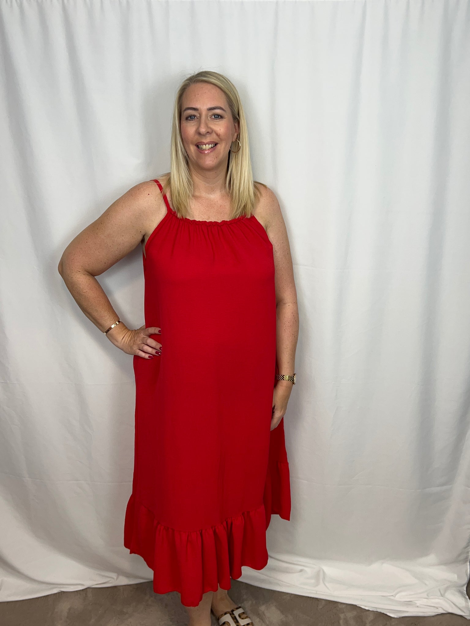 ‘Martine’ Teired Hem Dress