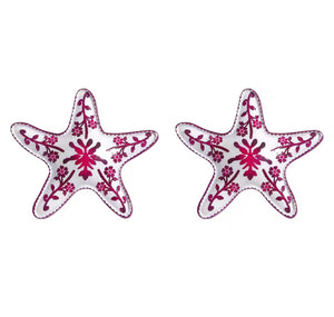 China Print Starfish Earrings