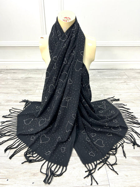 Stud Heart Scarf