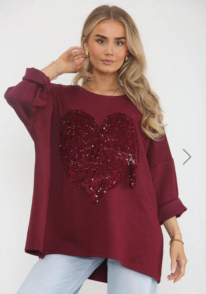 ‘Louise’ Sequin Heart Top