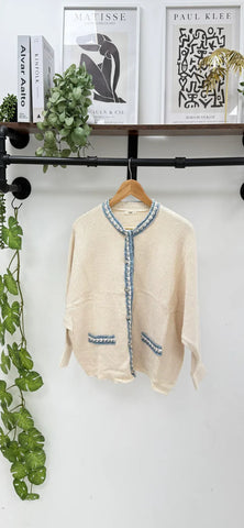 ‘Sabrina’ Denim Trim Cardigan