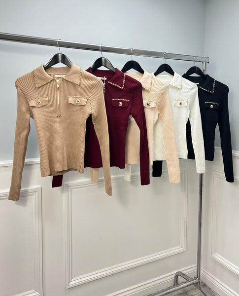 ‘Harlow’ Zip Up Top