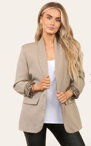 ‘Robyn’ Leopard Lined Blazer