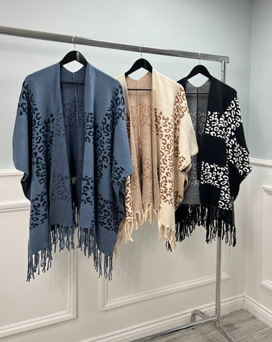 ‘Kelly’ Leopard Print Cape