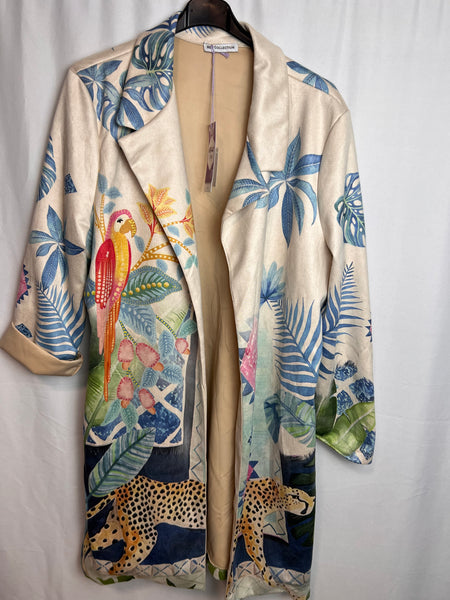 ‘Catalina’ Printed Suede Feel Jacket