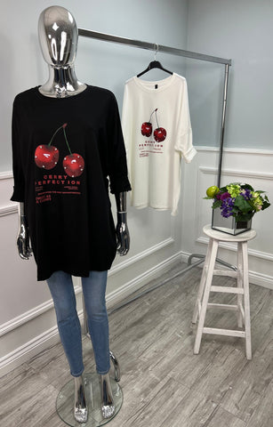 Fruit Motif Oversized Top
