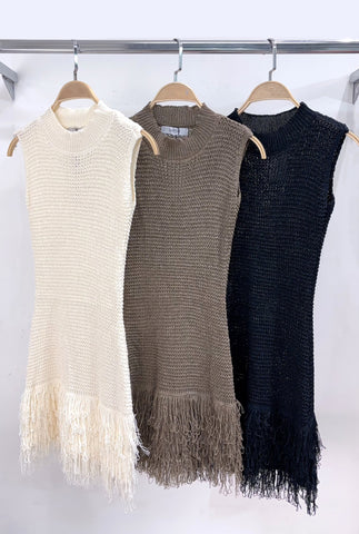 ‘Leona’ Knitted Fringe Dress