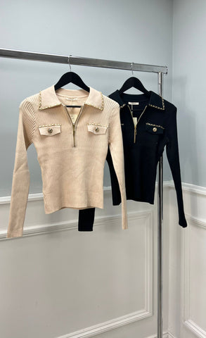‘Harlow’ Zip Up Top