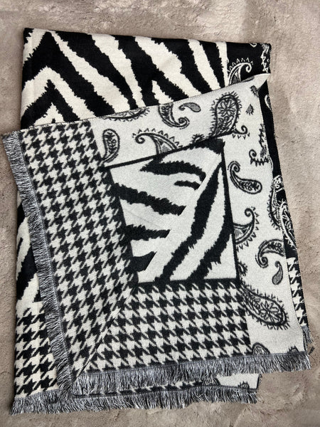 Mixed Zebra Print Scarf