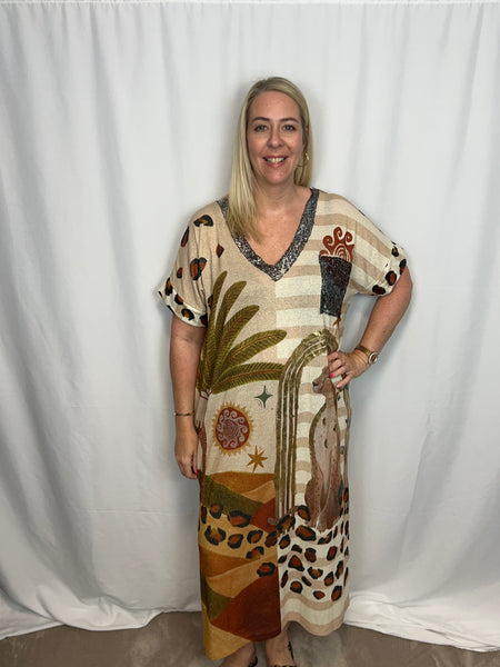 ‘Alma’ Tropical Print Dress