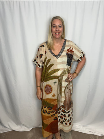 ‘Alma’ Tropical Print Dress