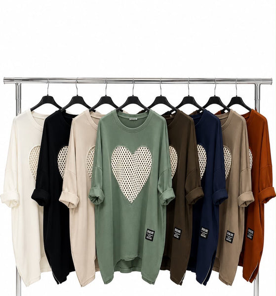 ‘Maggie’ Lattice Heart Side Zip Top