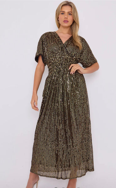 ‘Sandra’ Sequin Elasticated Waist Dress