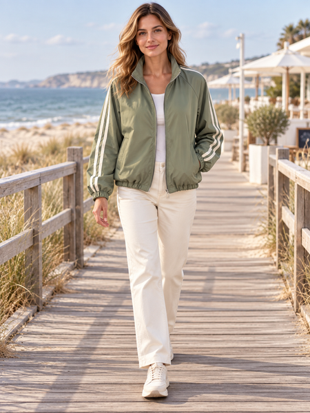 ‘Jessica’ Bubble Hem Zip Up Jacket