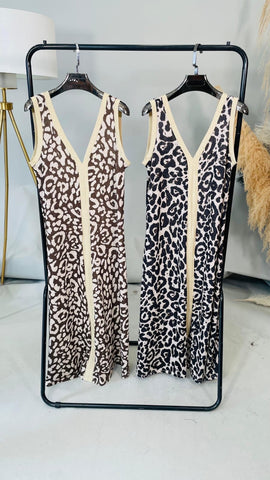 ‘Verity’ Leopard Print Lurex Dress