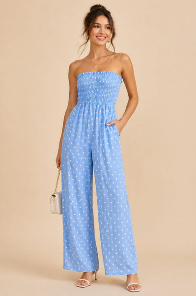 ‘Jenny’ Polka Dot Bandeau Jumpsuit