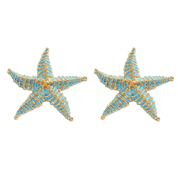 Coloured Starfish Earrings