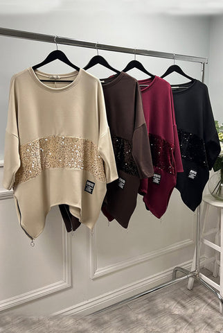 ‘Josie’ Sequin Panel Top