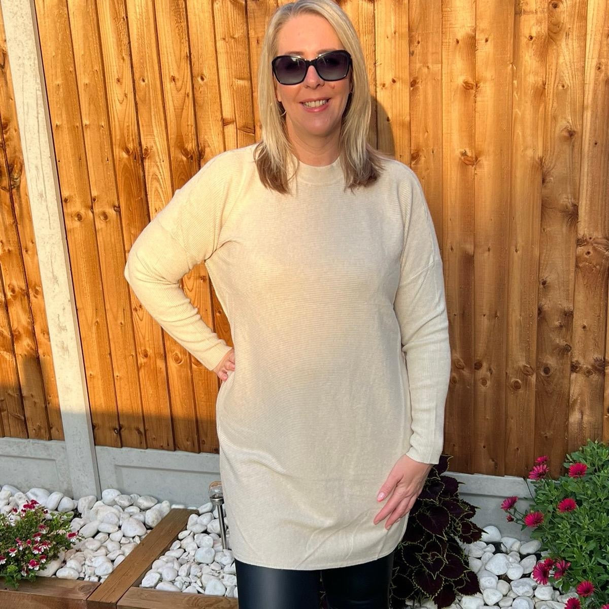 ‘Leah’ Ribbed Longline Jumper