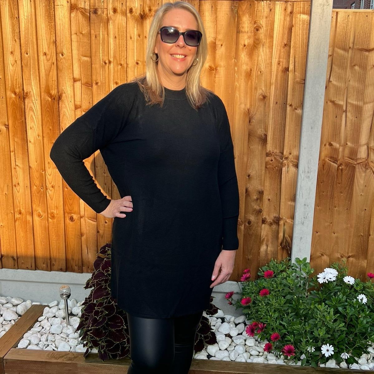 ‘Leah’ Ribbed Longline Jumper