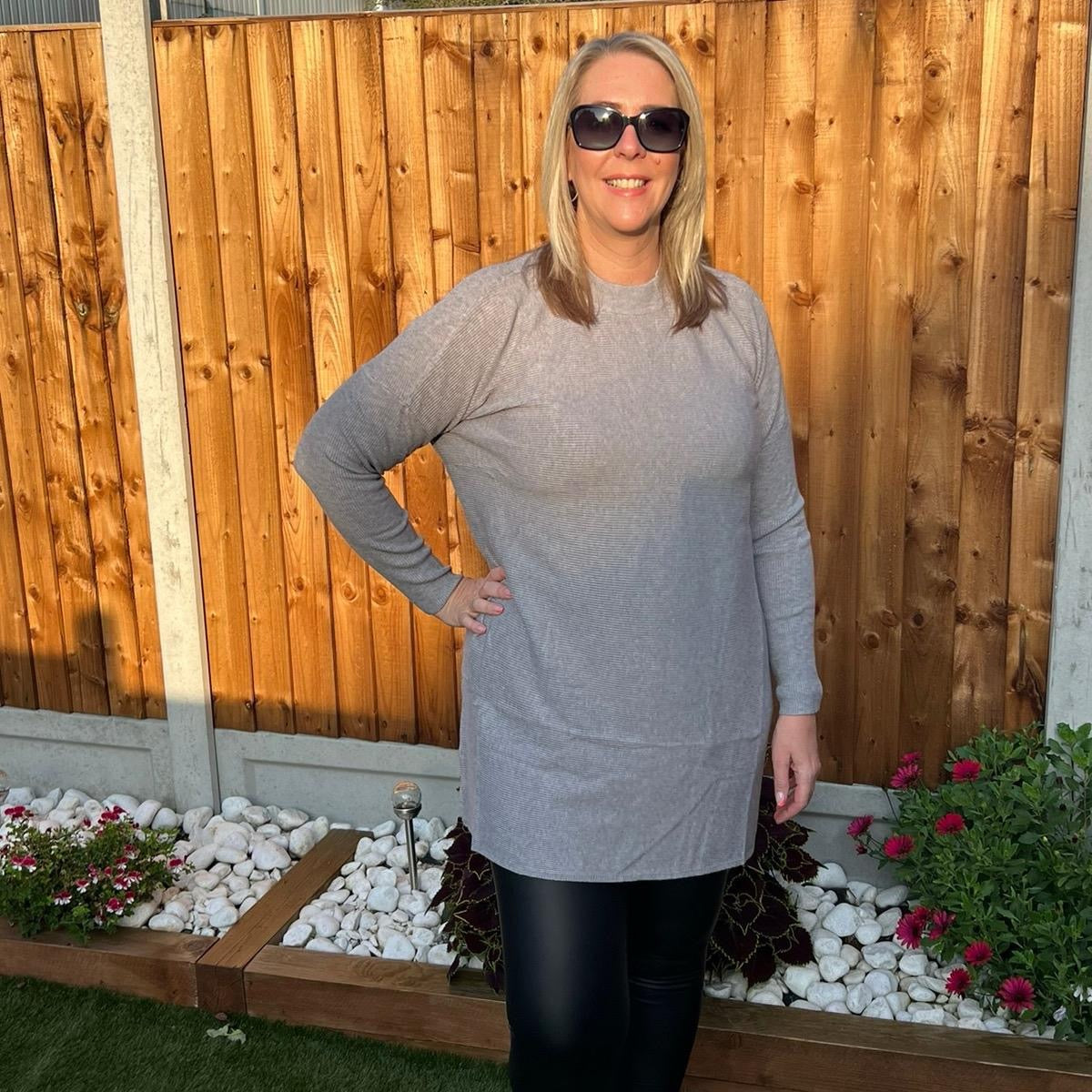 ‘Leah’ Ribbed Longline Jumper