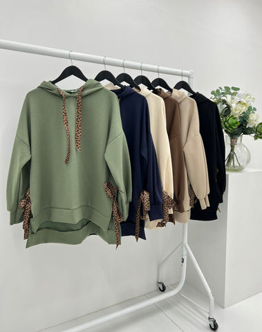 ‘Kinsley’ Leopard Bow Hoodies