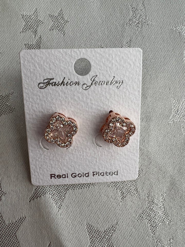 Diamanté Clover Earrings