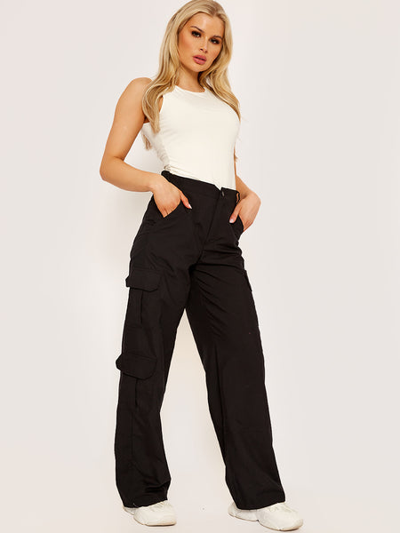 ‘Regina’ Wide Leg Cargo Trousers