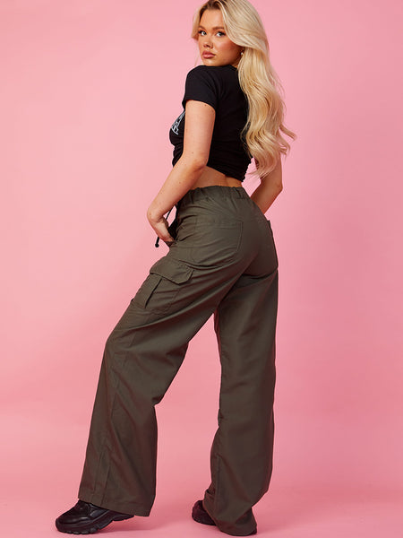 ‘Regina’ Wide Leg Cargo Trousers